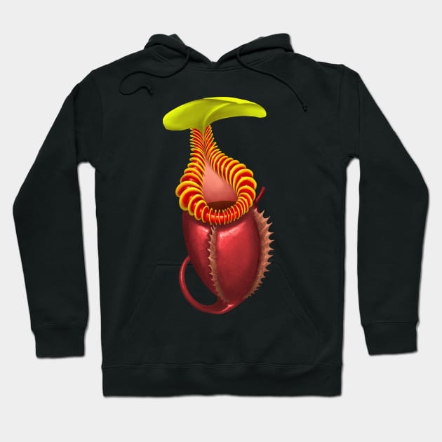 Carnivorous Plant Nepenthes Villosa Botanical Pitcher Plant Hoodie by Venus Fly Trap Shirts